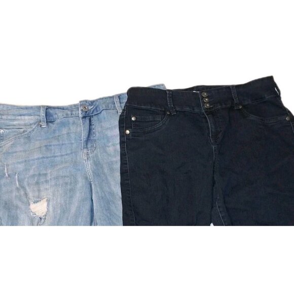 Torrid Women's Size 16 Blue Skinny Jeans Distressed And Black Jeggings 36x28 - Picture 2 of 8